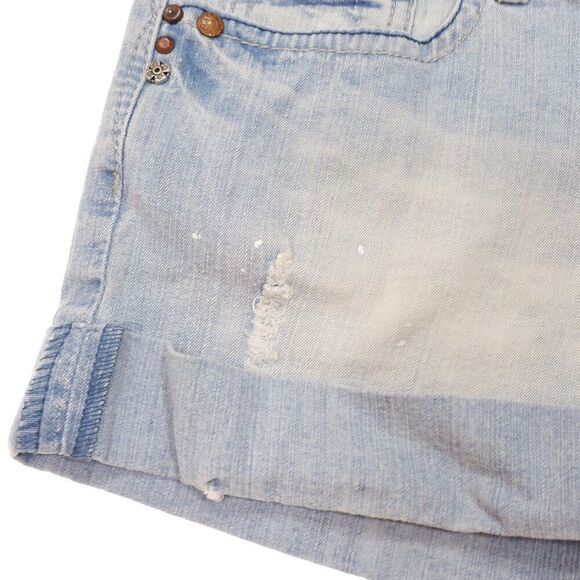 Energie Shorts Size 5 Juniors Distressed Cuffed Splatter Stretch Measures W28 - Picture 4 of 7